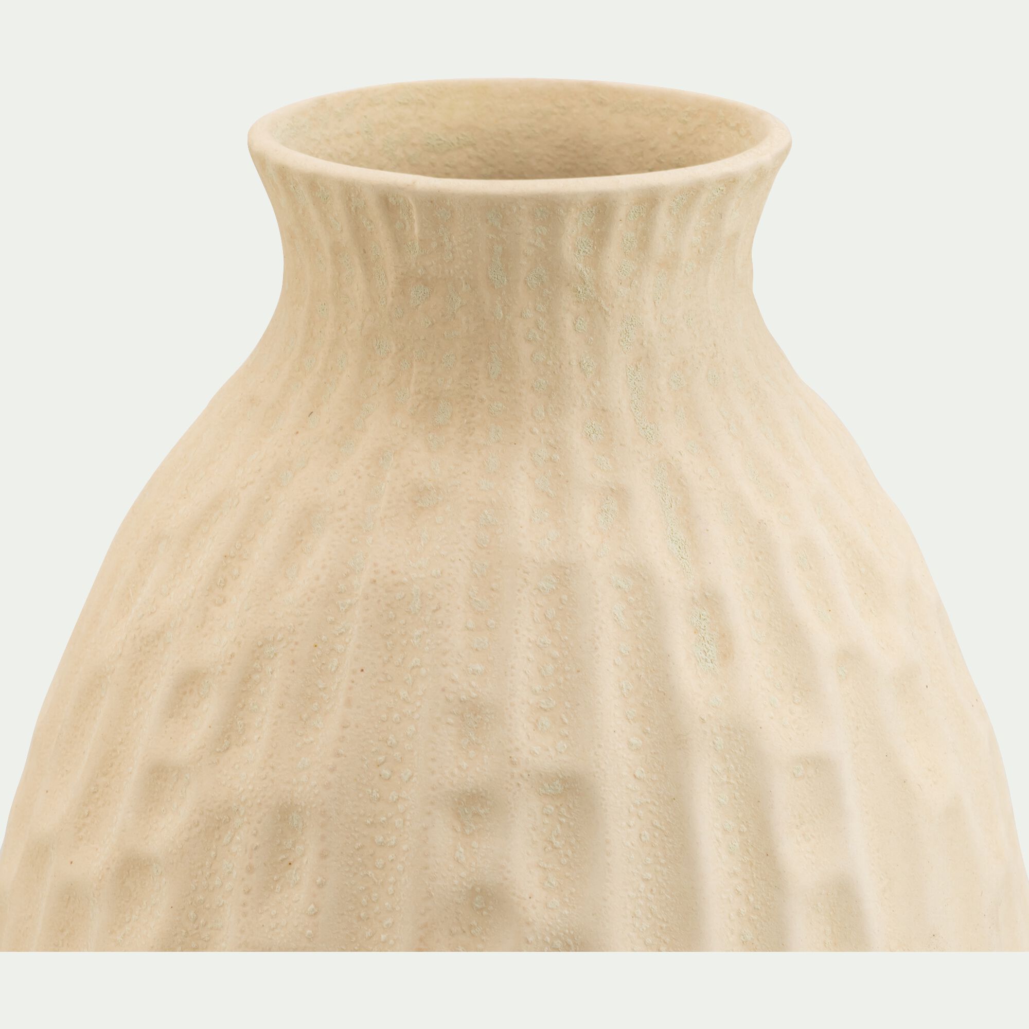 SOMMAREL - Vase classique en faïence texturée H24cm - blanc