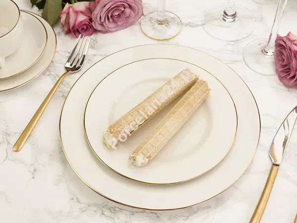 Serwis obiadowo - herbaciany na 12 osób (105 el.) Bogucice - Lolita Cream Gold 1258