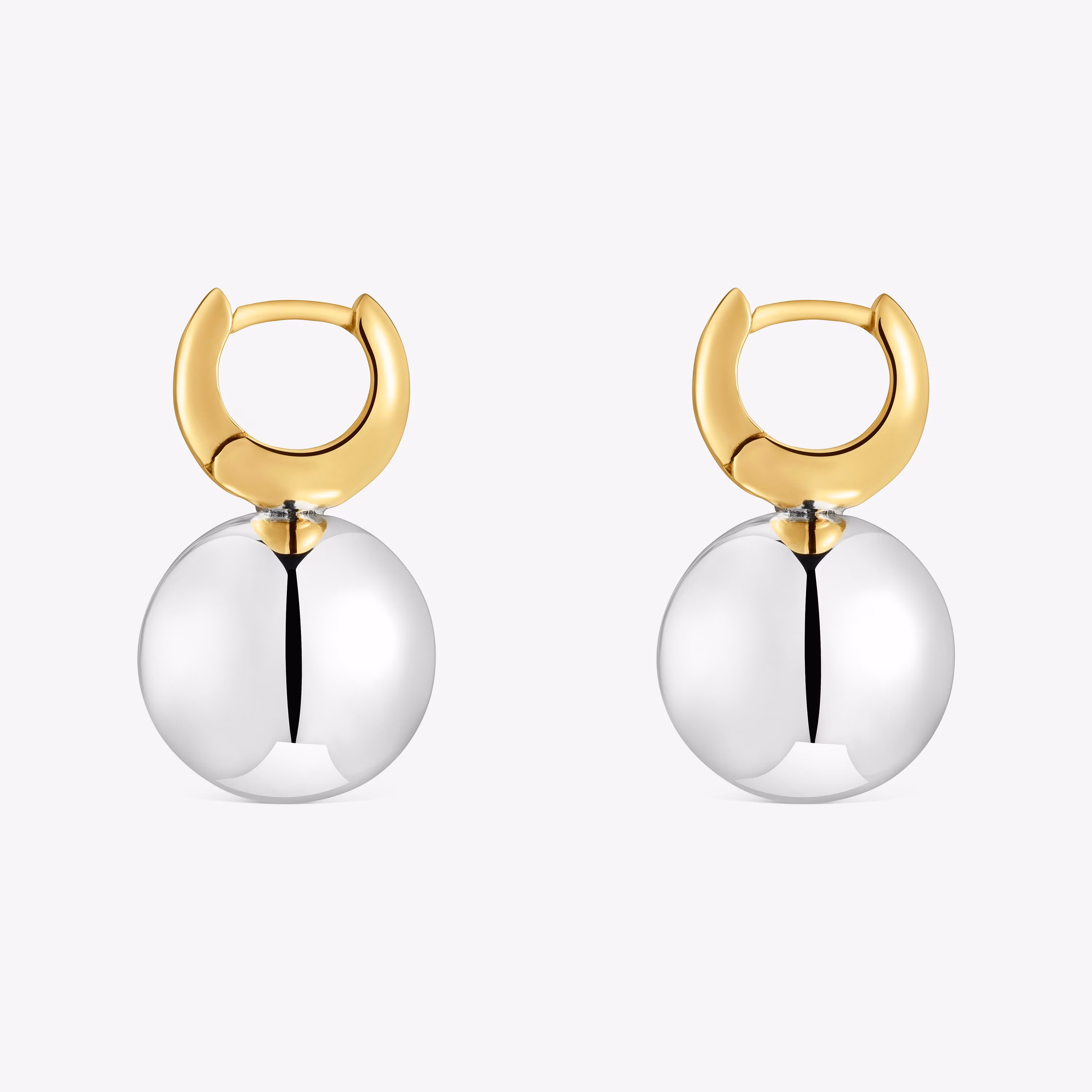 Pendientes aro bicolor motivo bola Warm