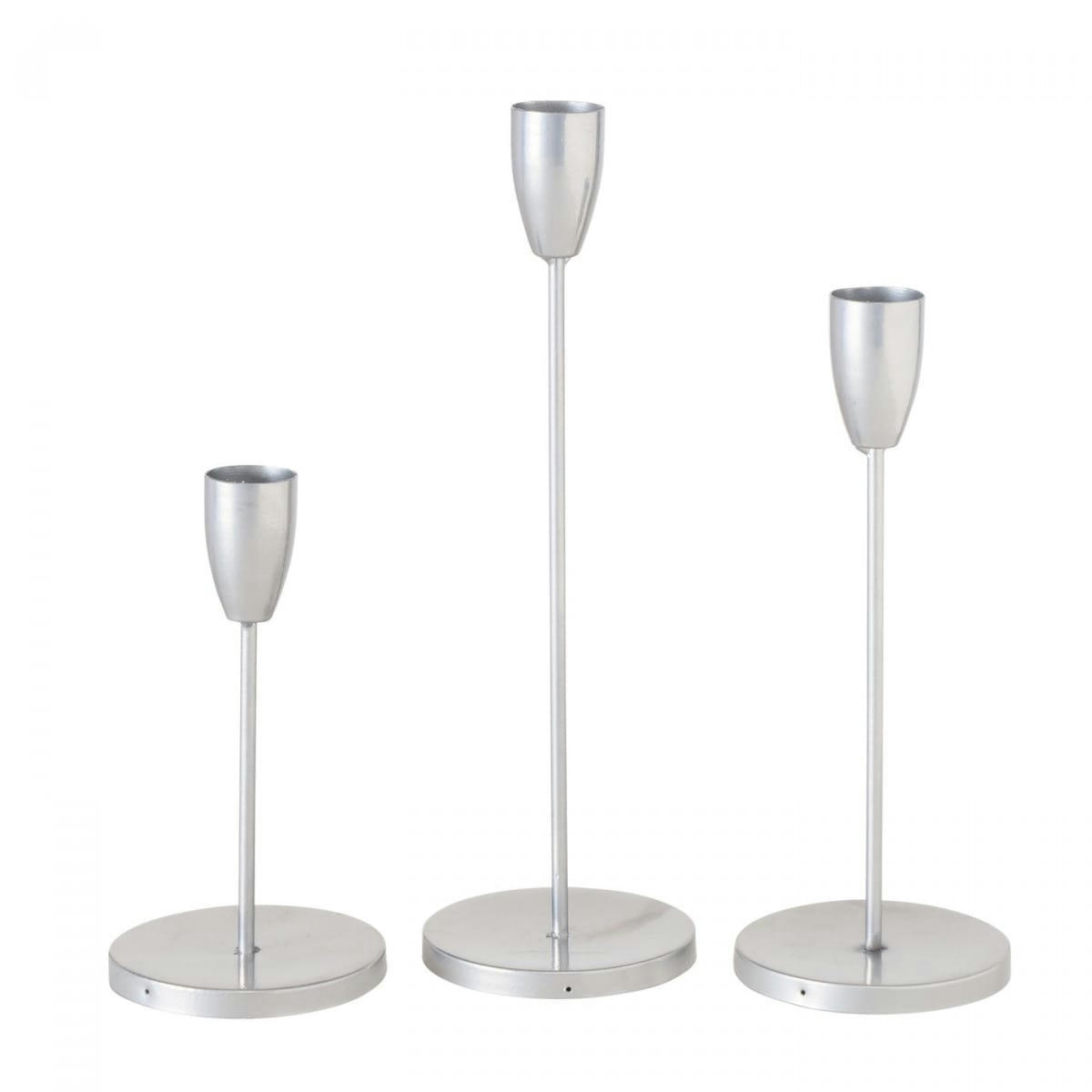- Chandeliers de table argentés - Lot de 3