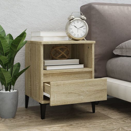 NNEVL Bedside Cabinet Sonoma Oak 40x35x50 cm