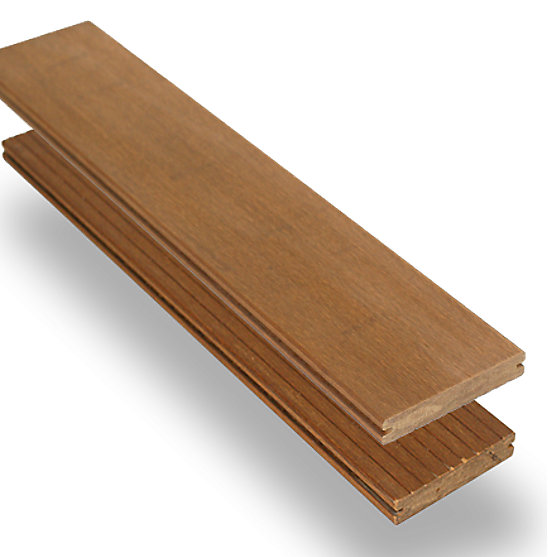 Kit complet terrasse Bambou Ambre 20x137x1850mm vec lambourdes EXOTIQUE et clips - couleur Ambre - surface : 45m²