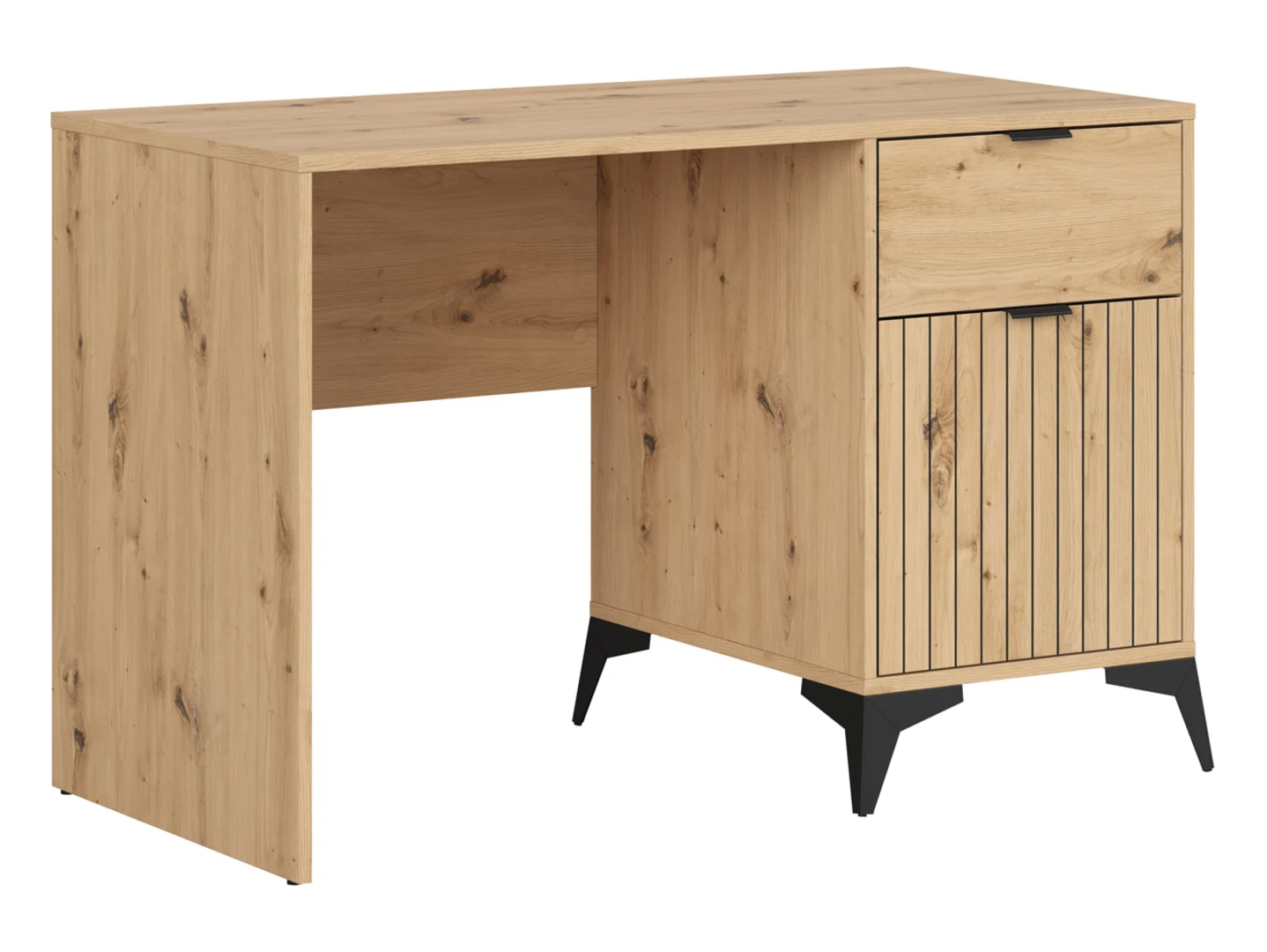Biurko Lamea 120 cm z drzwiami i szufladą dąb artisan