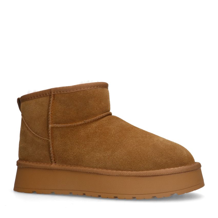 Manfield Cognac suède snowboots