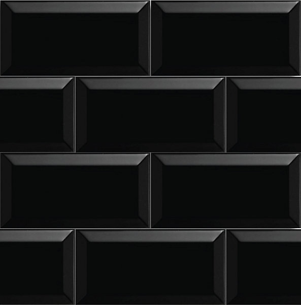 Faïence murale métro noir brillant L.15 x l.7,5 cm x ép.7,2 mm