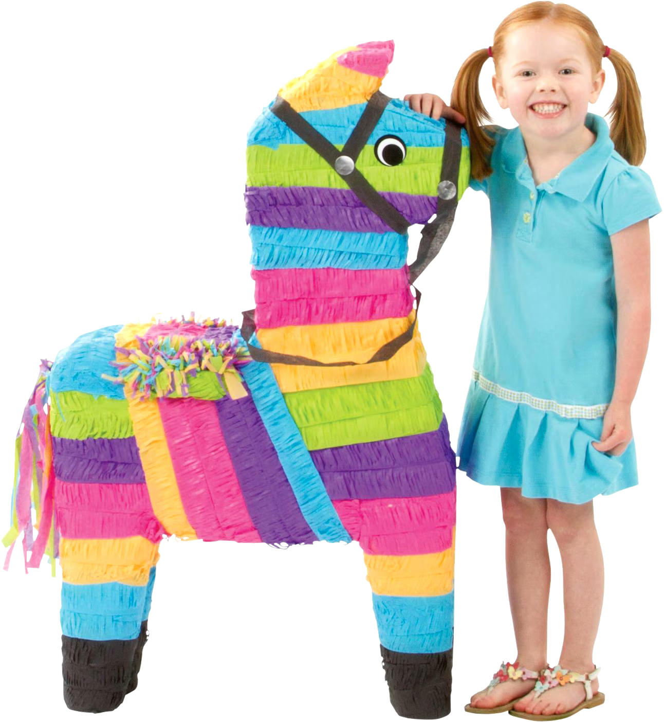 Donkey Pinata Hanging Decoration, Multi-Coloured, 36-in, Holds 10lb of Pinata Filler, for Birthday/Fiesta Parties