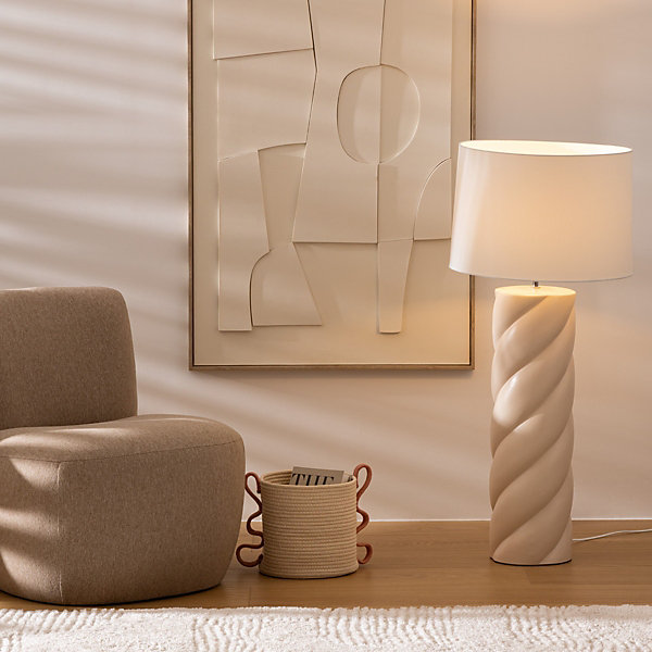 Lampadaire Noly céramique beige H102cm - Atmosphera
