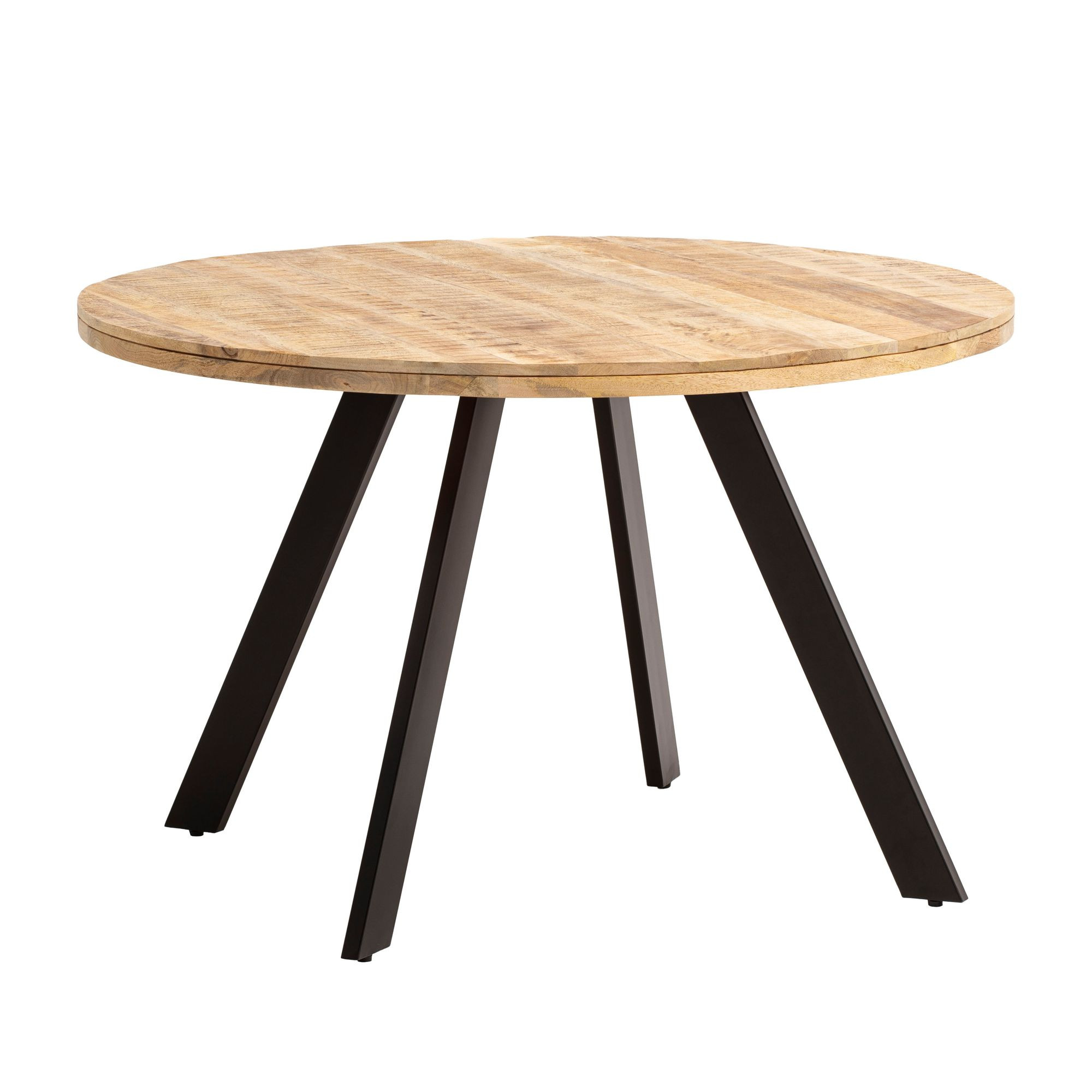 Stół Jadalny 120 cm Mango Drewno Lite Stół Kuchenny Nowoczesny Okrągły