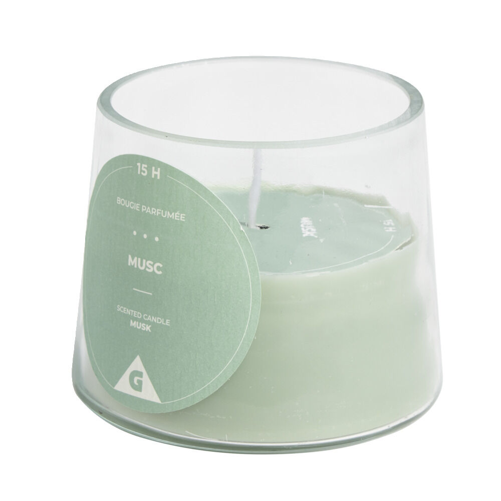 Bougie dans verre senteur musc Ø9xH7.5cm