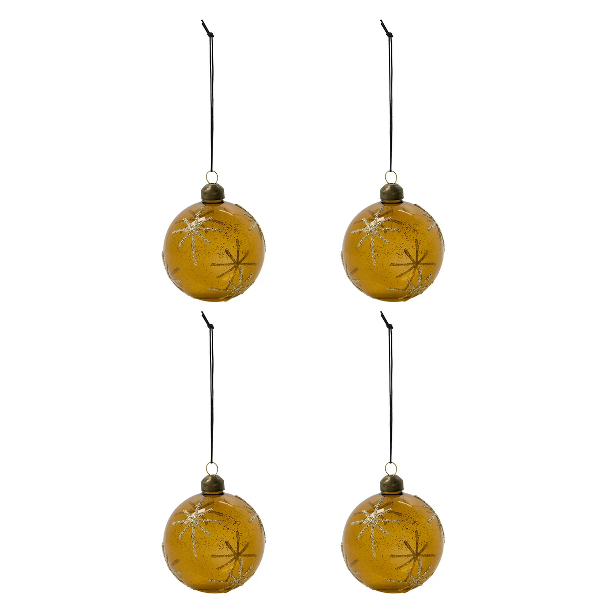 House Doctor - Star Ornament, Ø 8 cm, amber (4er-Set)
