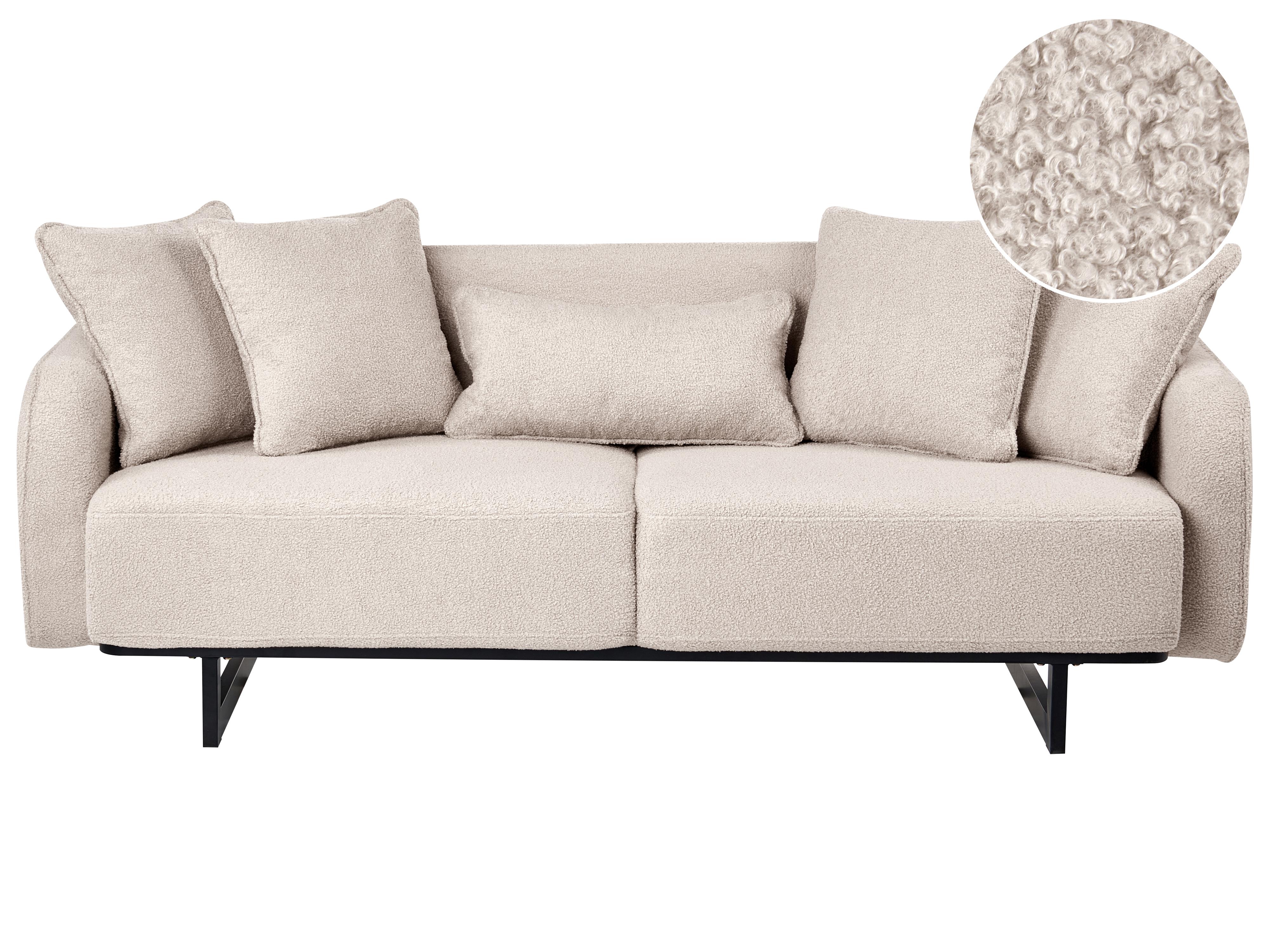 Sofa 3 Seater SVANEK Boucle Beige
