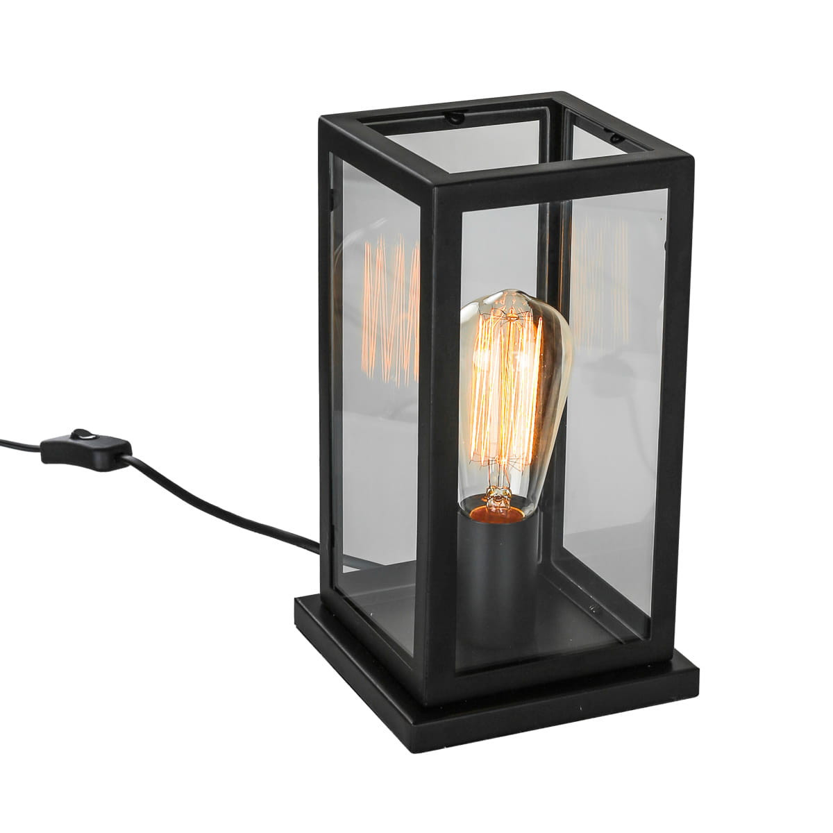 Lampa stołowa industrialna czarna LAVERNO 1xE27x60W wys:26,5cm Italux
