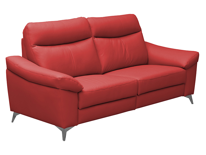 Sofa trzyosobowa Luna 3 nierozkładana skóra naturalna czerwona