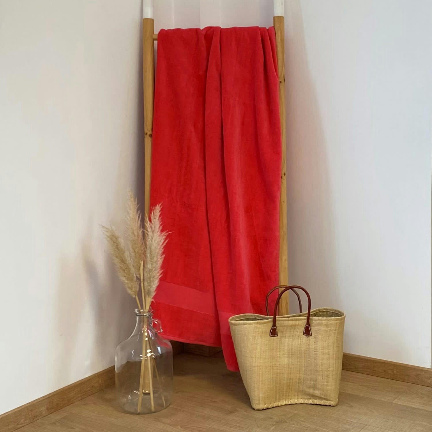 EPONGE VELOURS UNIE - Serviette de bain éponge velours unie 