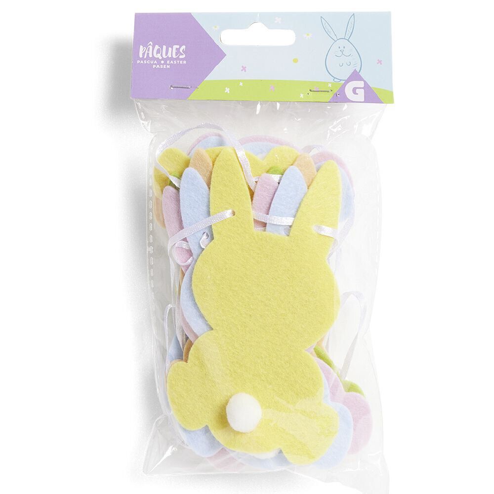 Guirlande de Pâques lapins en feutre avec pompons