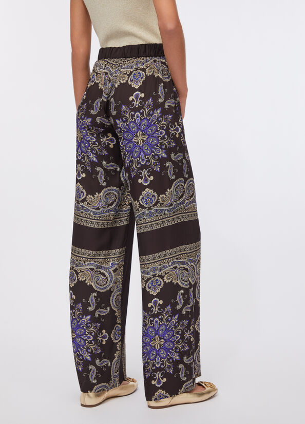 Pantaloni in raso stampato