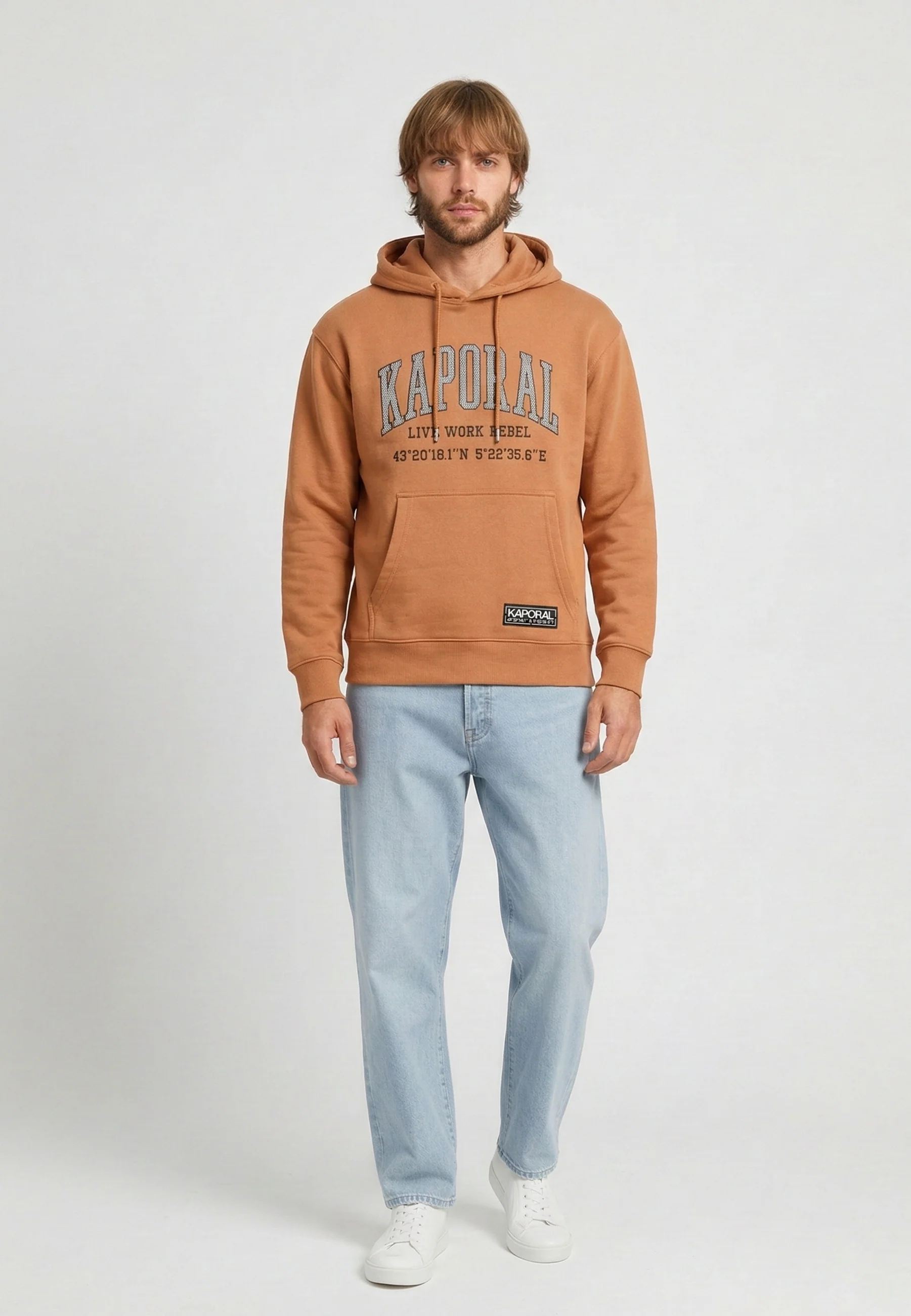 Sweat à capuche regular cuivre coton polyester BENJY