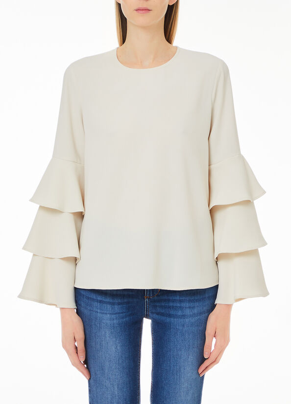 Blusa in cr&ecirc;pe stretch