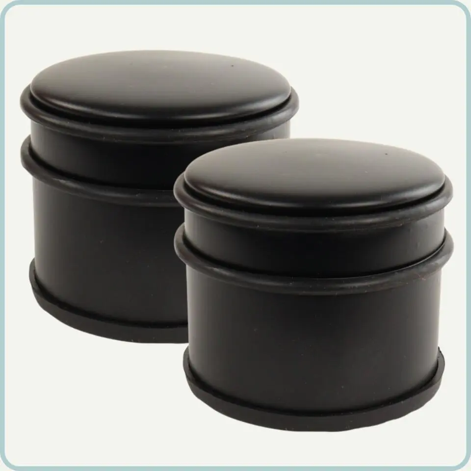 Nordix Deurstop 2 Stuks Deurstopper Deurbuffer Mat Zwart 9x7,5cm Binnen