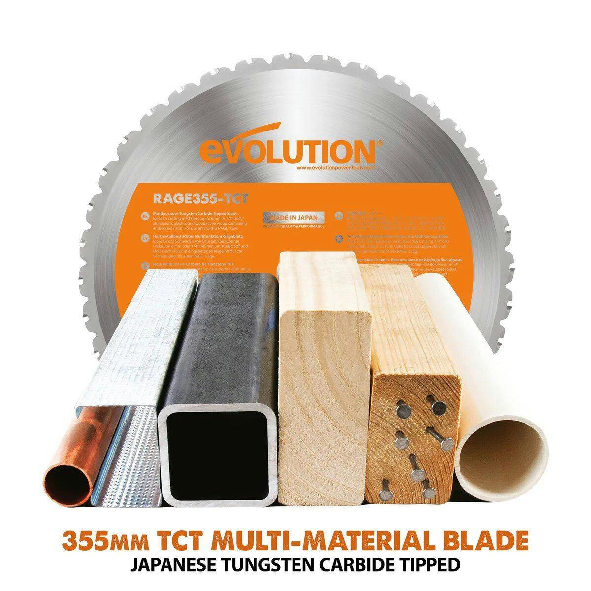 Evolution R355CPS 15 Amp Chop Saw with 14-in Multi-material Cutting Blade