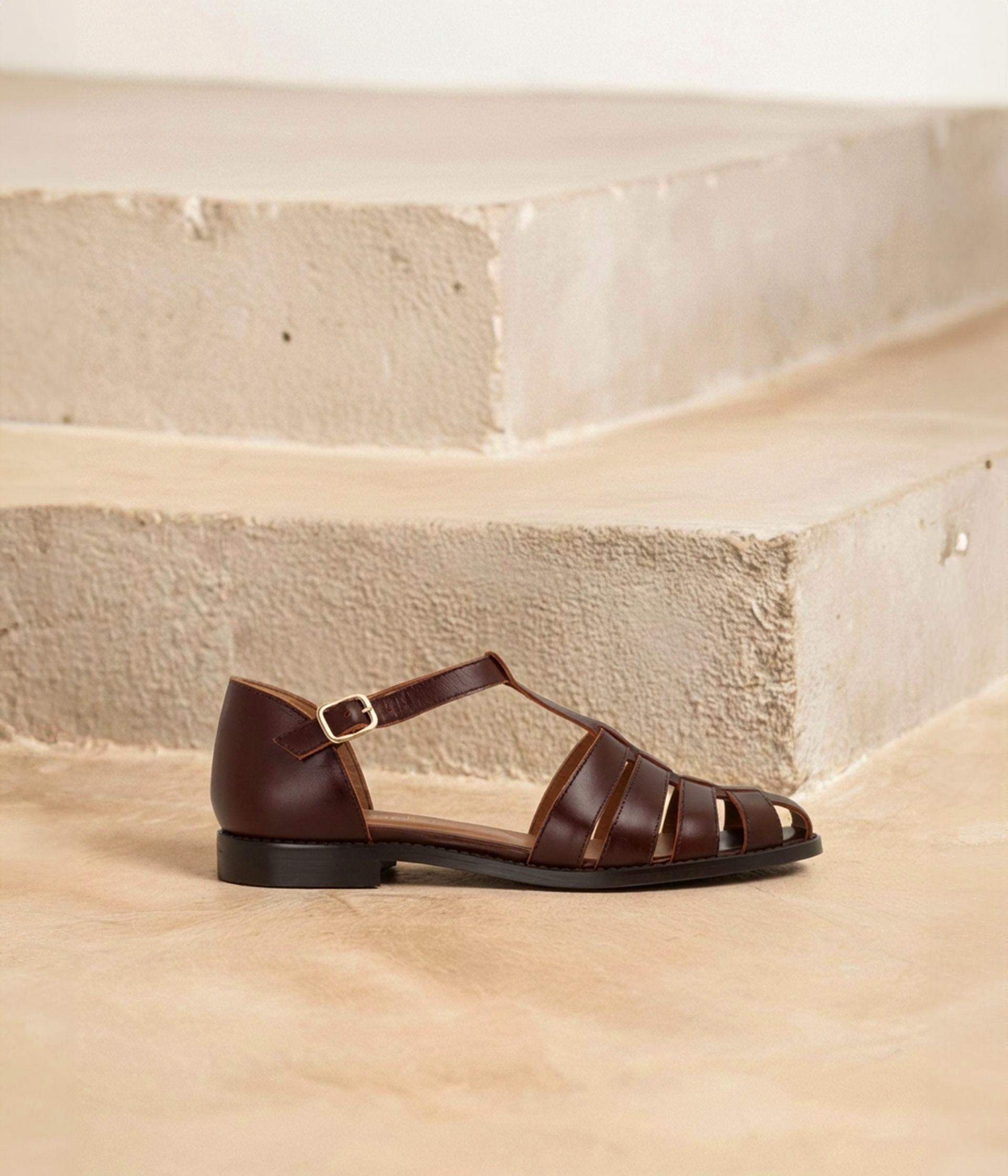 Sandales en cuir chocolat Valentine