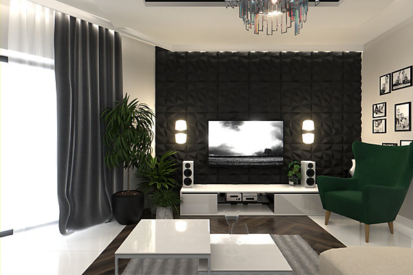 Panneaux de plafond et panneaux muraux Decoratif 3D Brylant Noir 5m² / 20pièces