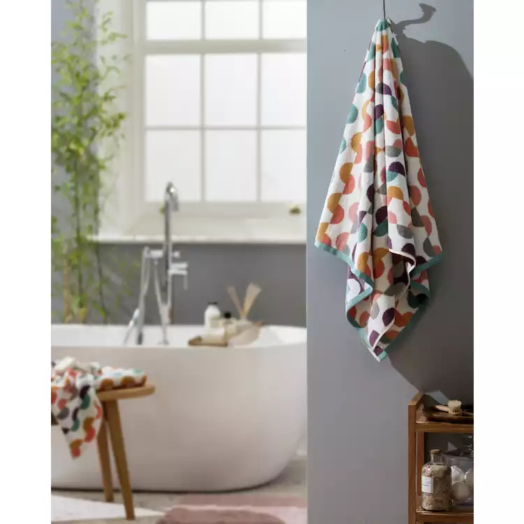 Habitat Brights Geo Tufted Bath Towel - Multicolour