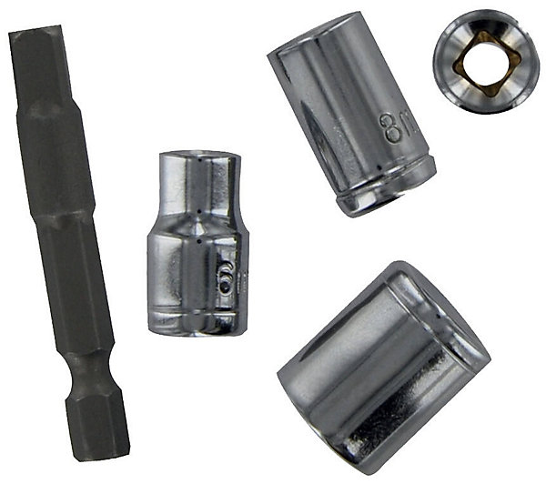 Lot 4 douilles TIVOLY 6-8-10-13 mm   porte-douille hexa 6,35 mm 1/4'' - 11501420001