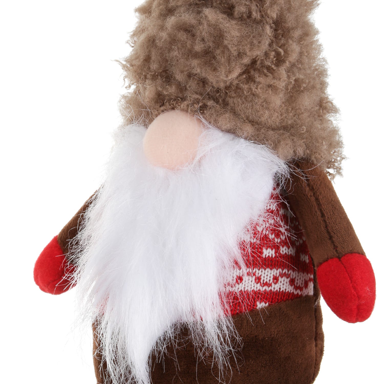 Gnomo Natale gambemolli 55 cm cappello grigio peluche