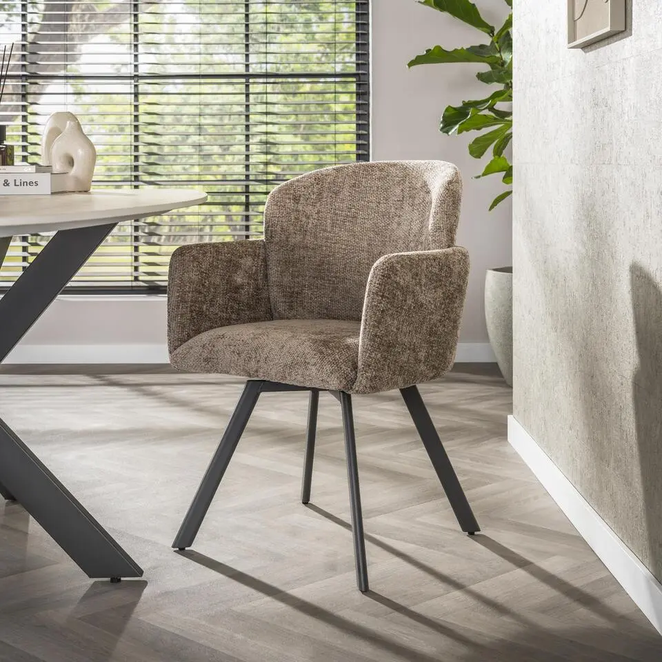 Hoyz Collection - Armstoel Embrace Draaibaar Verpakt Per 2 - Hoven Champagne