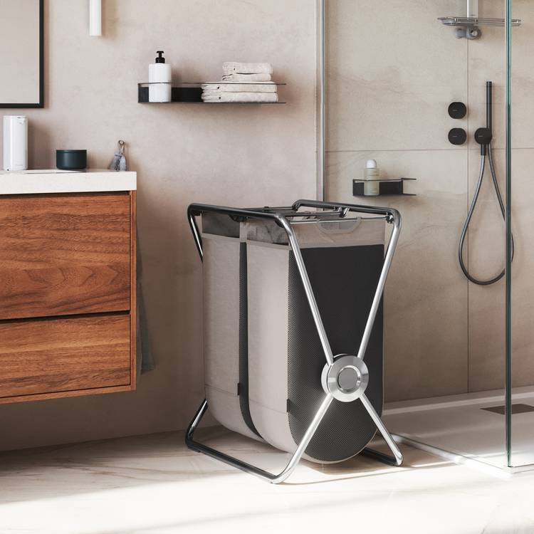 Simplehuman 48 L Double X Frame Hamper - Stainless Steel