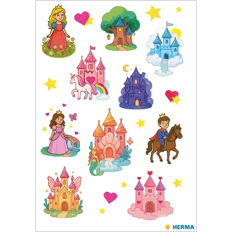 Sticker Set bestehend aus gleichen Artikeln Märchenschlösser