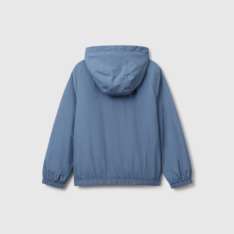Nylon jacket with hood