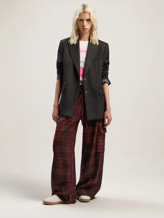 Overdyed Check Cargo Pants