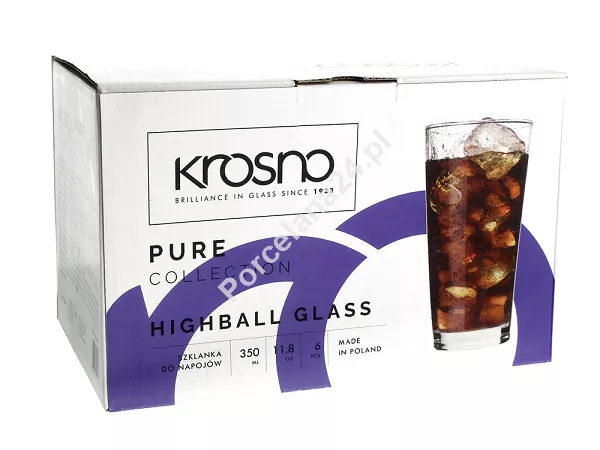 Kpl. szklanek wysokich 350 ml (6szt) Krosno - Pure 9613-0350