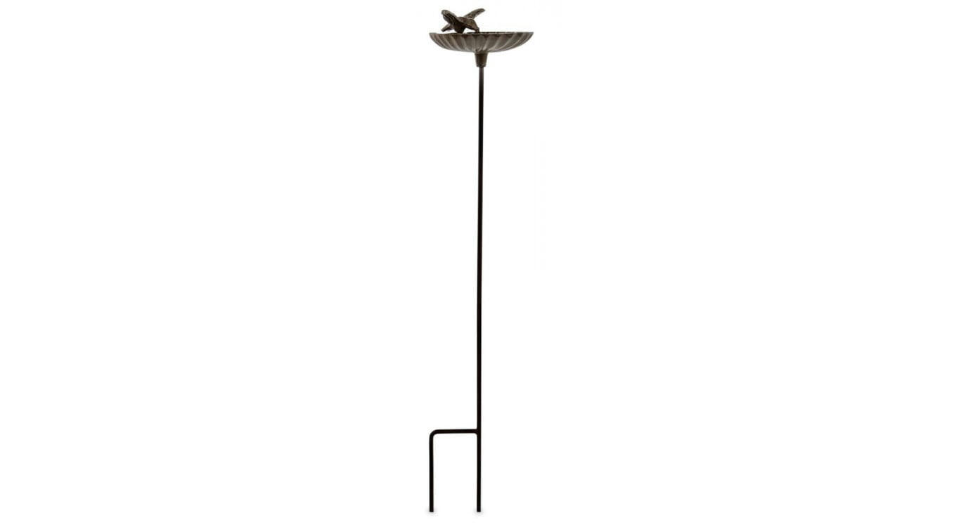 - Abreuvoir Oiseau sur Pied Fonte Marron 15.5x14x78cm