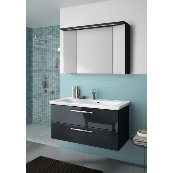 Waschtischunterschrank »Trentino«, (BxHxT): 110 x 200 x 84 cm, schwarz