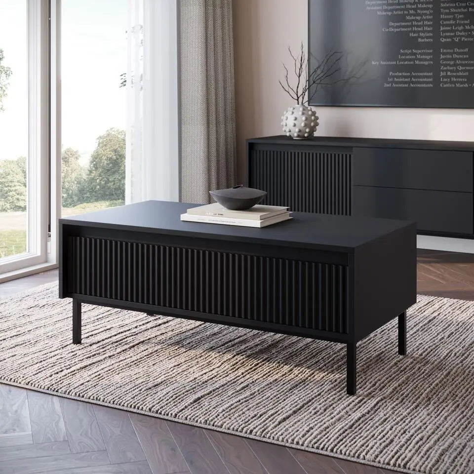 Meubella - Salontafel Orvana - Zwart - 100 cm