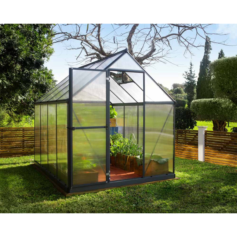 Serre en polycarbonate Mythos grise 4,4 m² CANOPIA