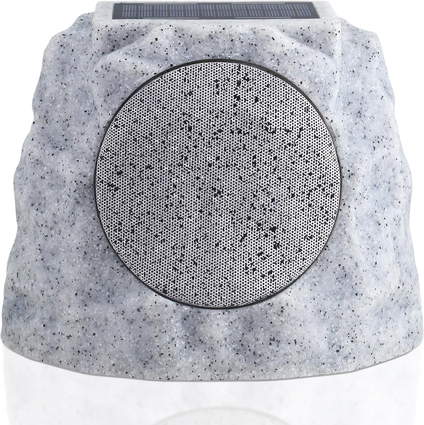 Solar Rock Speakers Outdoor Water-Resistant Solar Powered Rock Speaker with Lights RGB and TWS Pair for Patio Outside Garden BBQ Deck