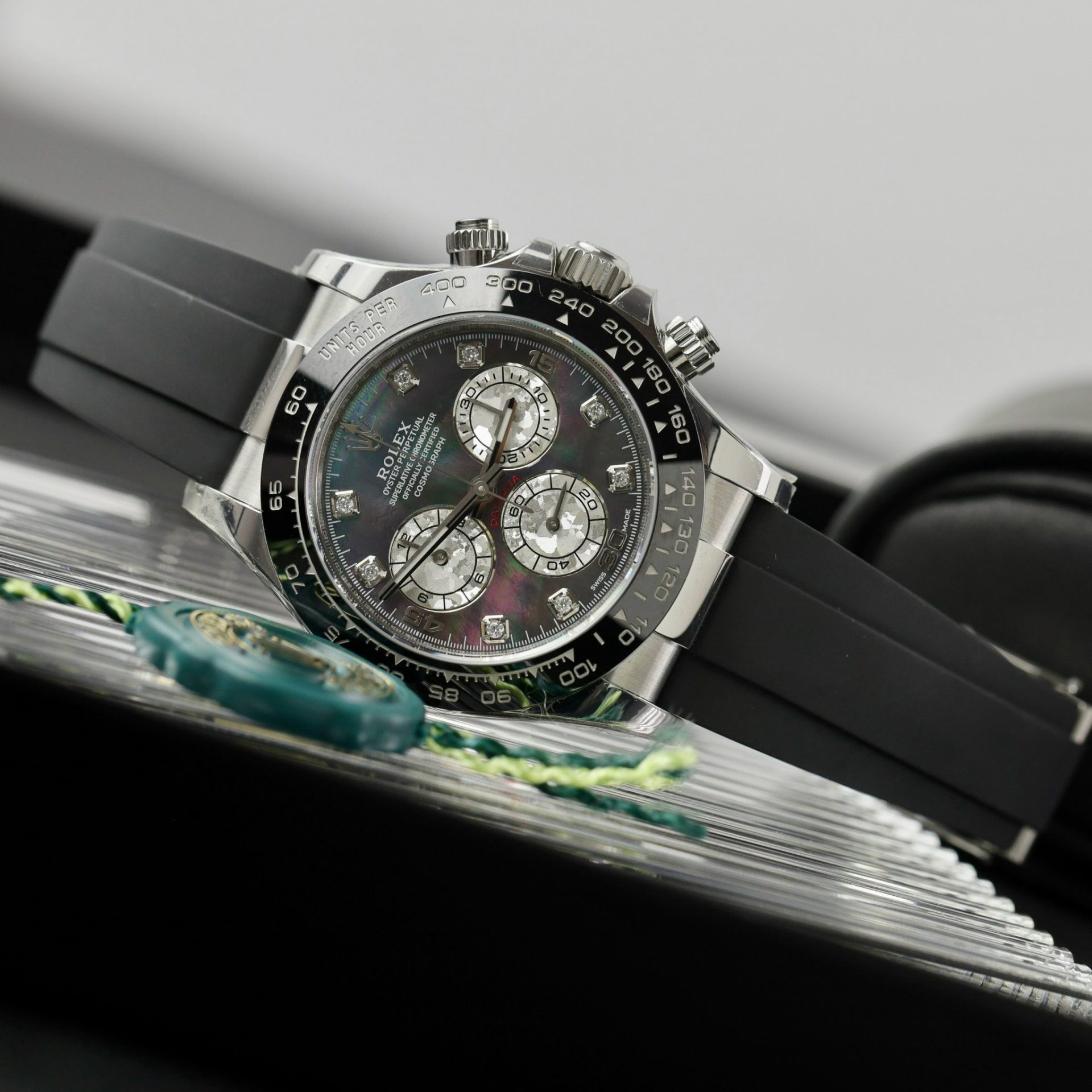 Rolex Daytona 904L Steel Dark MOP Dial With Diamonds 40mm Oysterflex Super Clone