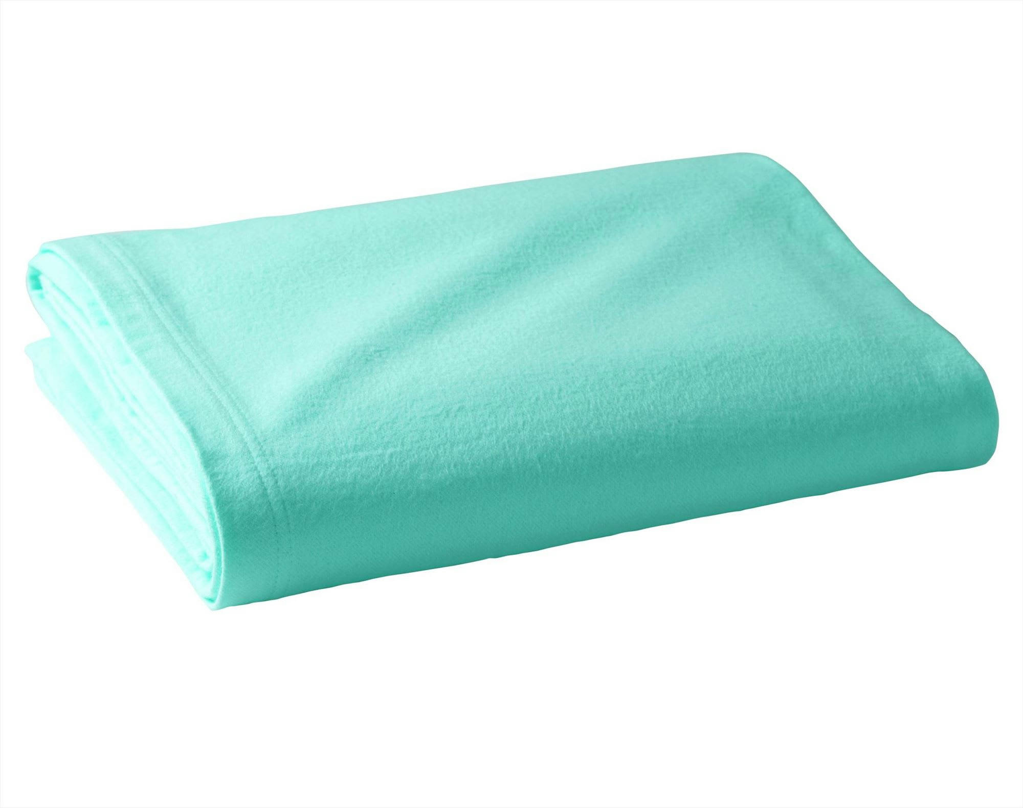 COUVERTURE D'ETE - Couverture tempérée 220x240 vert menthe en coton