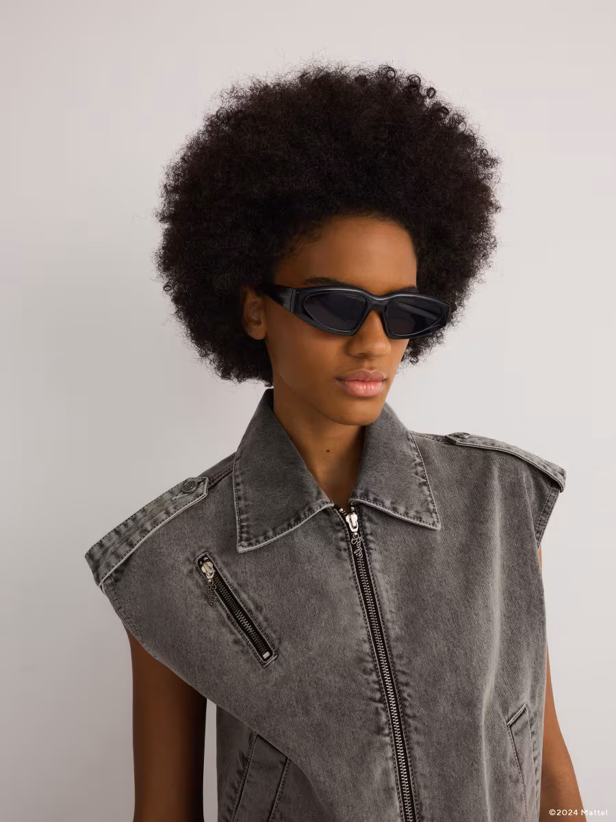 Barbie Denim Vest With Butterfly Detail