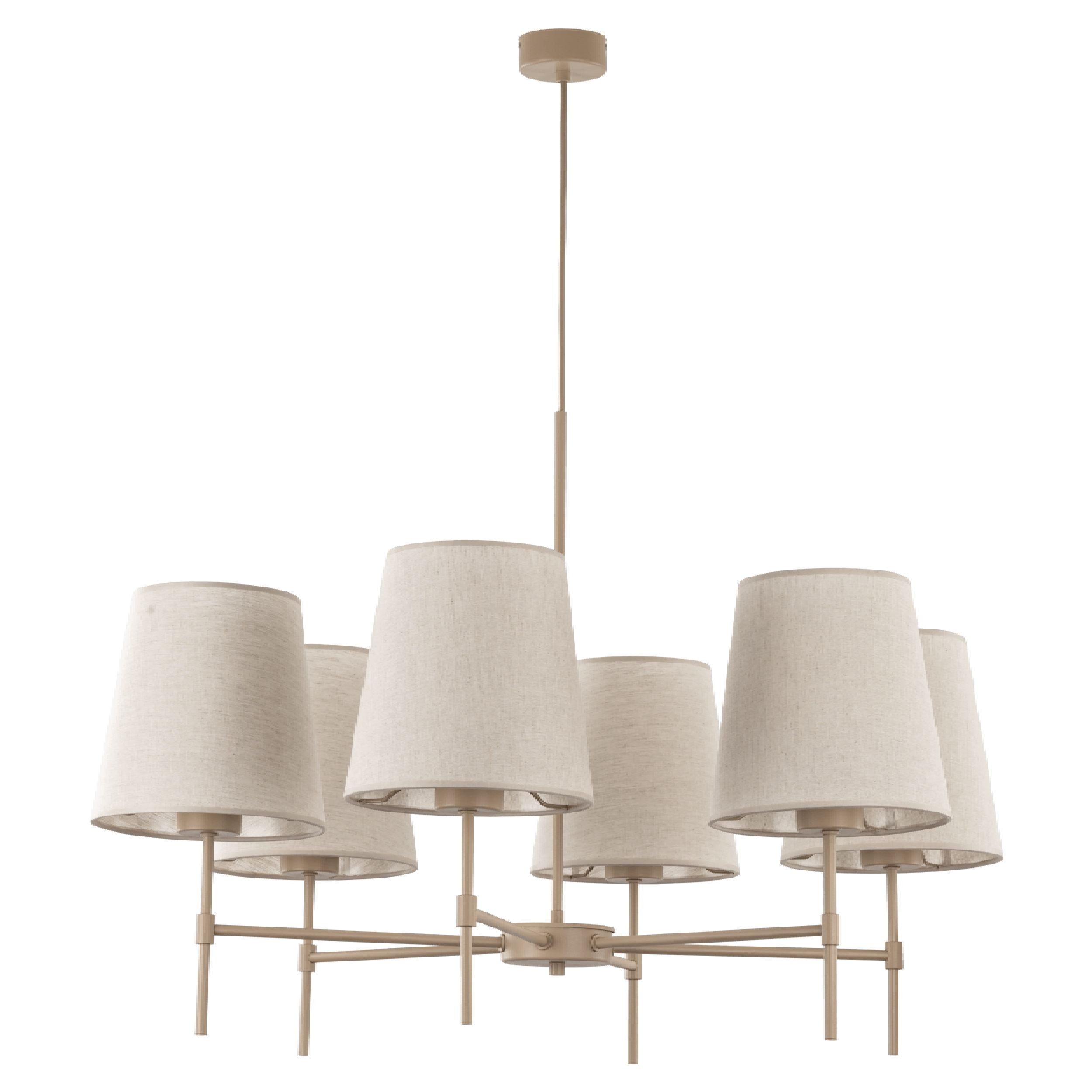 Beżowy Żyrandol Tk Lighting Elizabeth Sabia 6X E27 Klasyczny