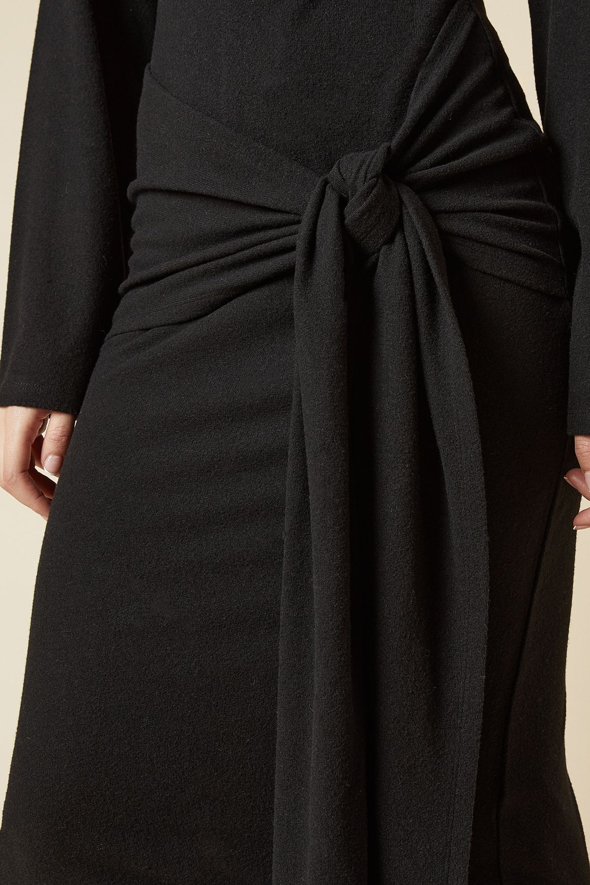 Dorothy Perkins Brushed Tie Front Midi Dress