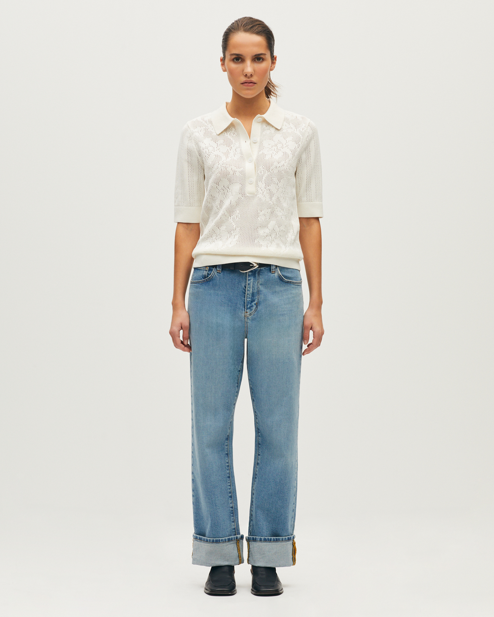 Polo en coton crochet