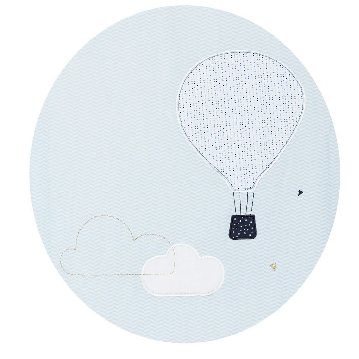 LAZARE - Rideau voilage 105x80 cm en coton bleu