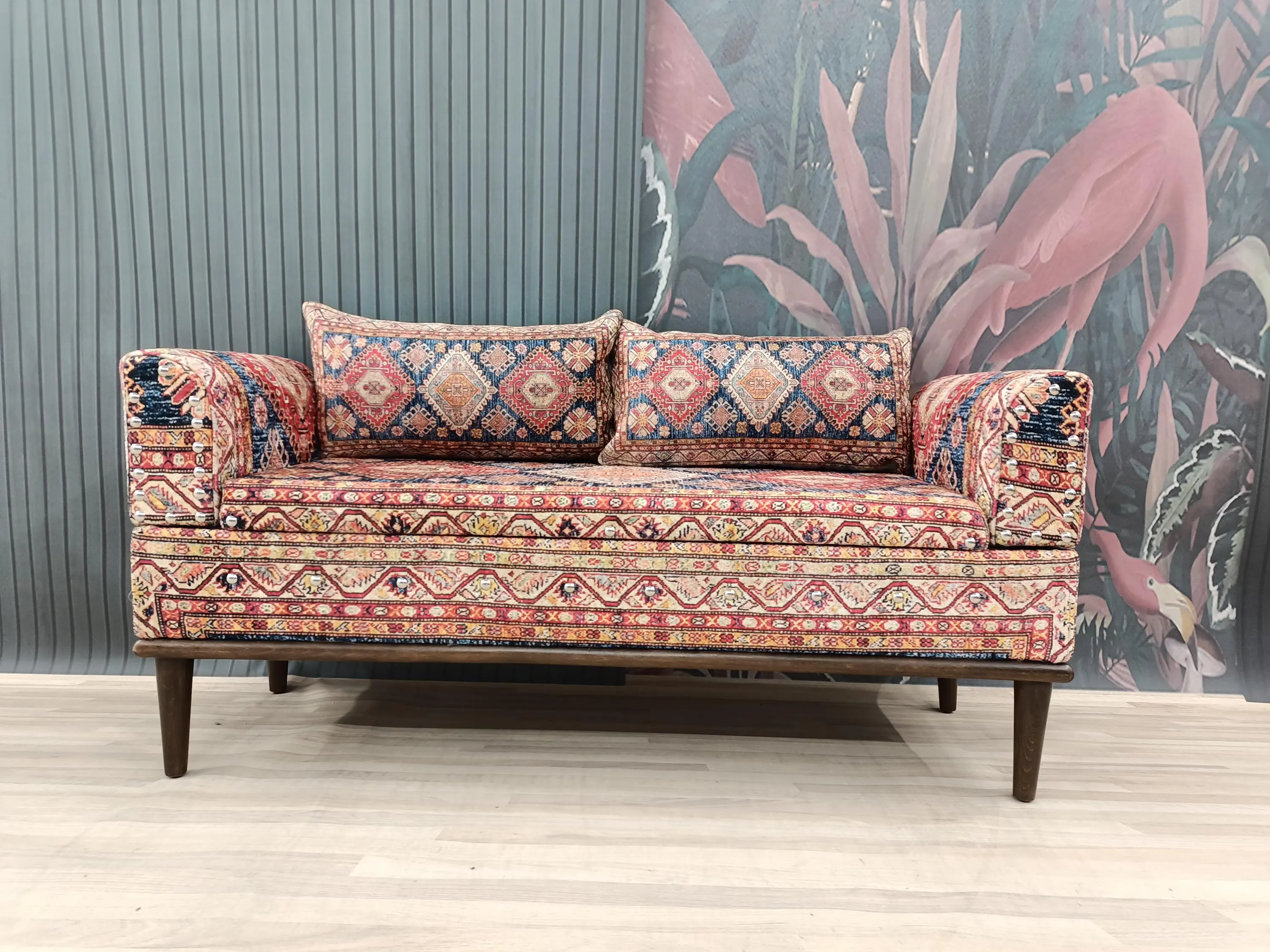 Upholstered Loveseat, Storage, Window Seat, Armed Lounge Bench