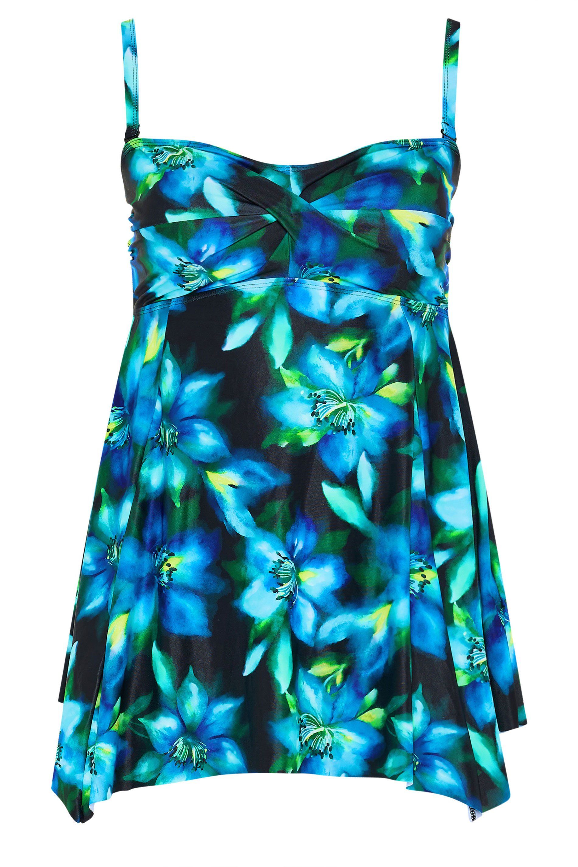 Yours Floral Hanky Hem Tankini Top