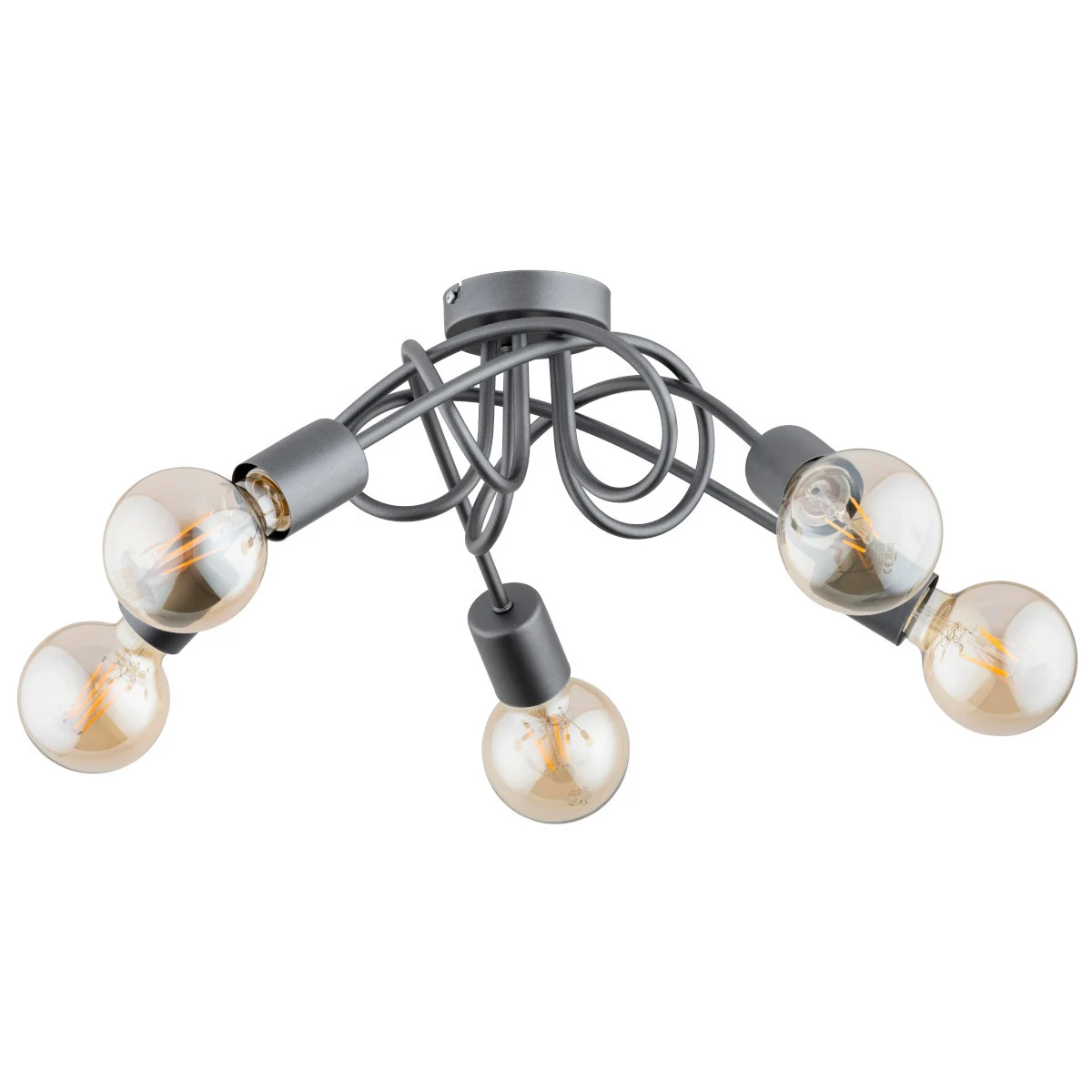 Lampa sufitowa szara INTER 5xE27x15W wym: 20x51x51 cm Alfa